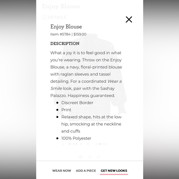 Cabi sheer navy blue blouse - Picture 4 of 4